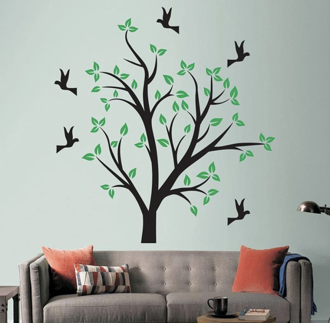 Stencil Tree with Birds Design